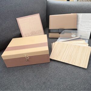Creative Memories Beige and Blush Leatherette Storage Set